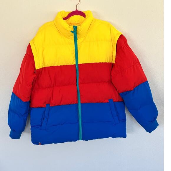 LEGO x Target Colorblock Puffer Jacket Gilet Vest Medium Primary Colors - Picture 3 of 10